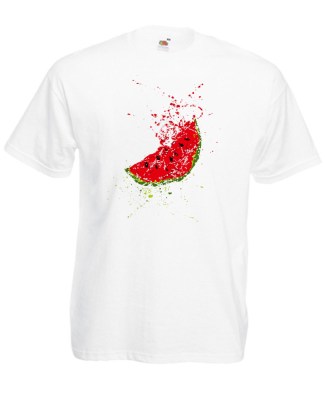 ΛΕΥΚΟ T-shirt FRUIT OF THE LOOM με στάμπα ART514